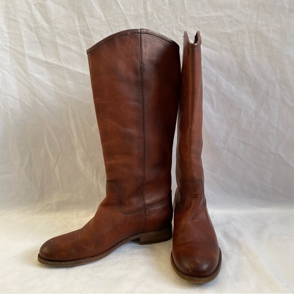 Frye Melissa 2-Button Cognac Leather Boot - Picture 8 of 12